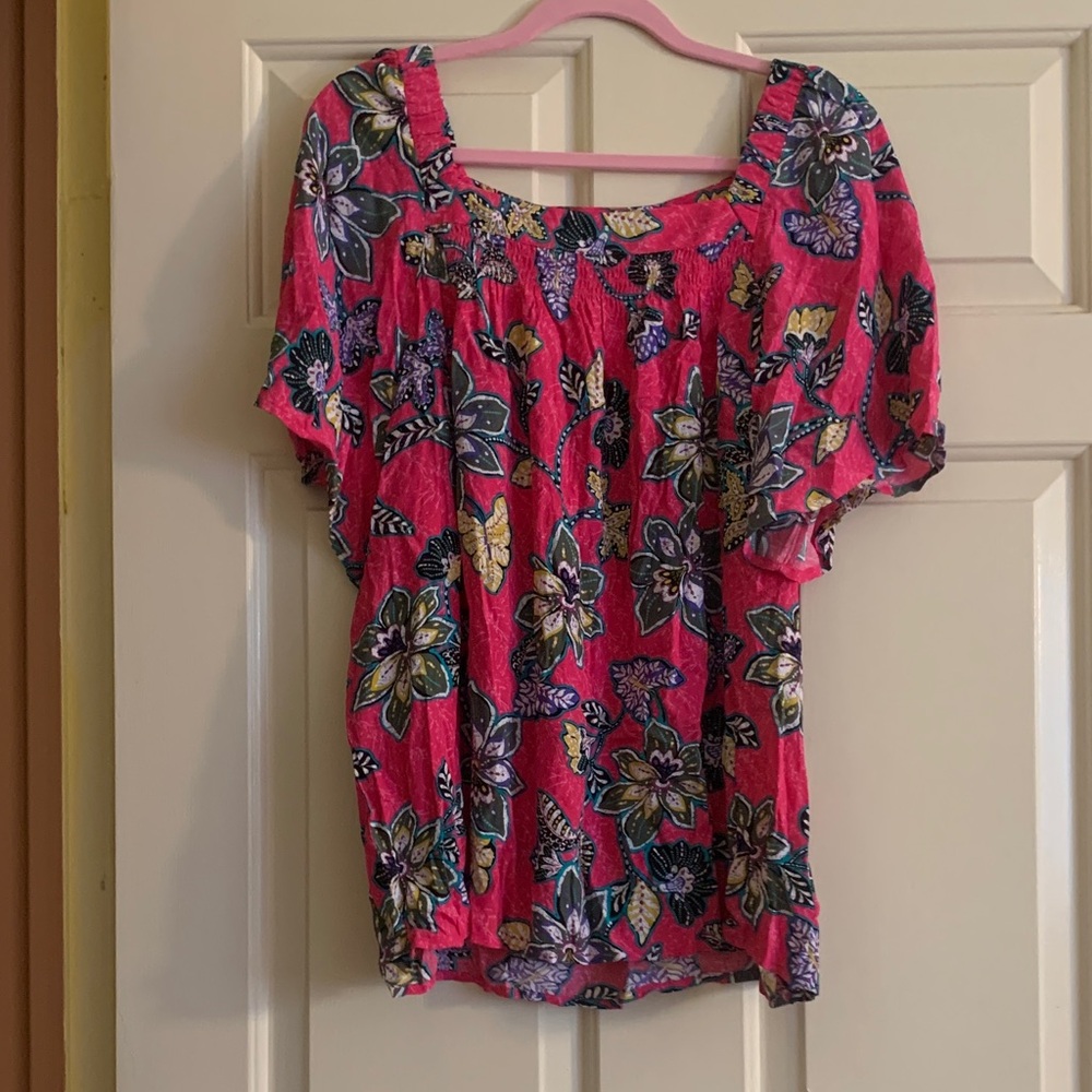 NWT LOFT Pink Floral Blouse